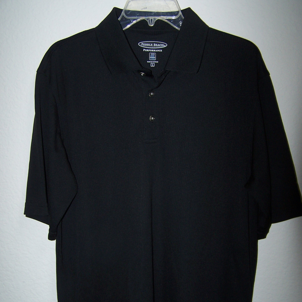 PEBBLE BEACH PERFORMANCE BLACK GOLF POLO S2834